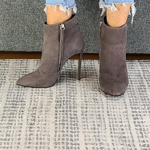 Giuseppe Zanotti Suede Ankle Boots Grey Sz 37.5EU - Picture 3 of 7